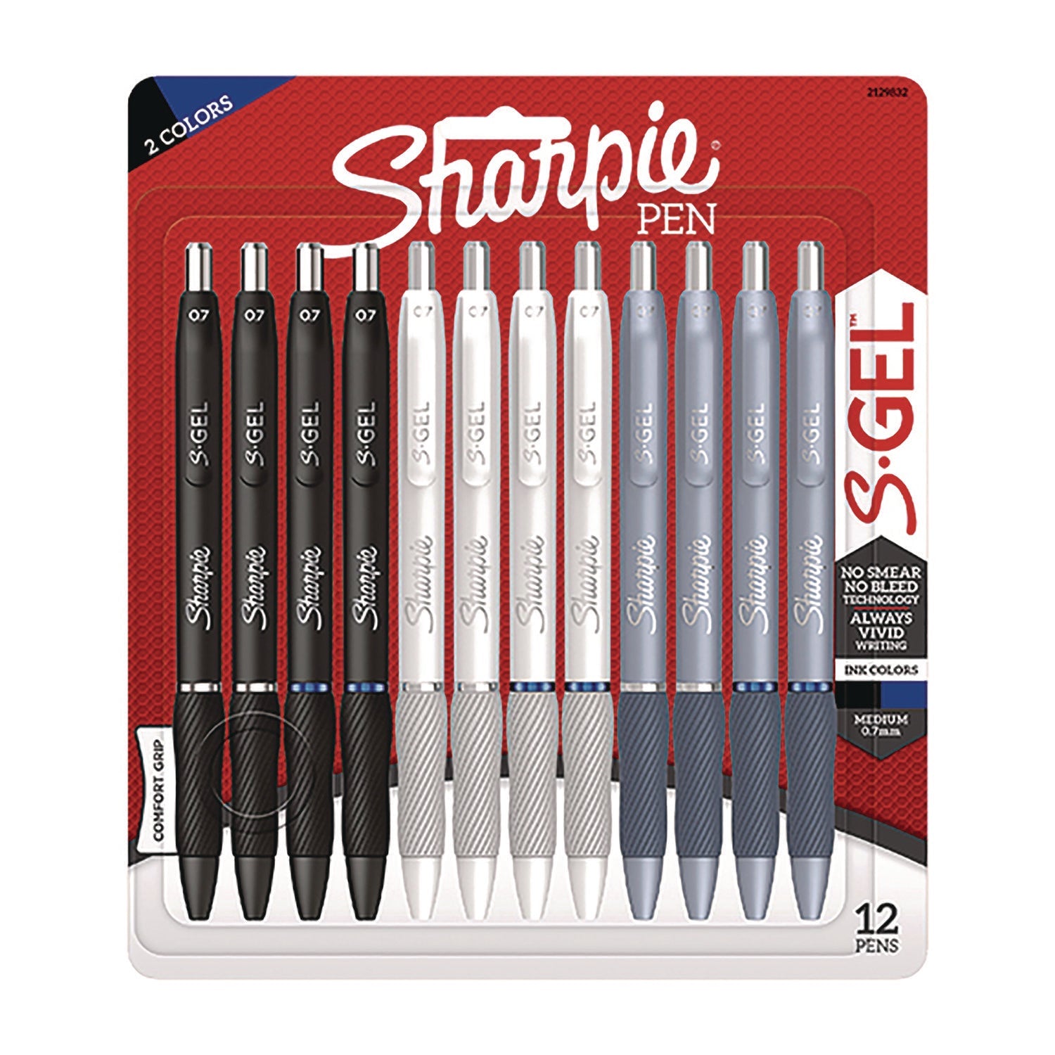 sharpie-s-gel-s-gel-gel-pen-retractable-medium-0-7-mm-black-blue-ink-black-gray-white-barrels-12-pack-san2129832_1